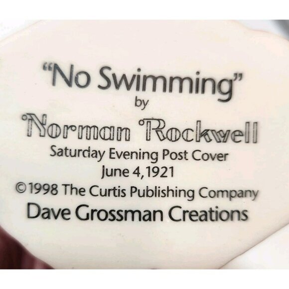 Vtg Dave Grossman Norman Rockwell No Swimming Figurine 1998 - Picture 7 of 9